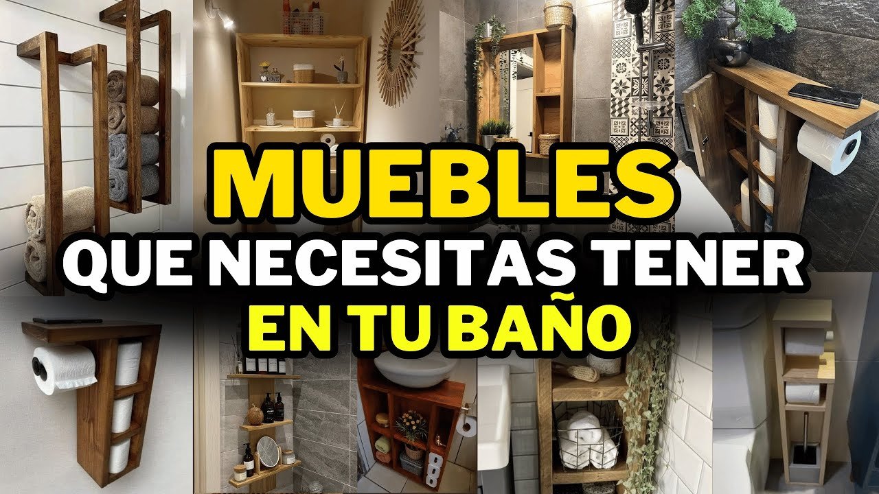 cómo hacer estanterías con madera reciclada con acabados rústicos
